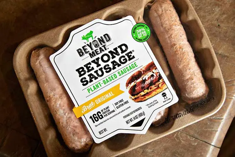 Salsicha vegana da Beyond Meat: proteínas vegetais em alta.  (© 2019 Bloomberg L.P/Bloomberg)