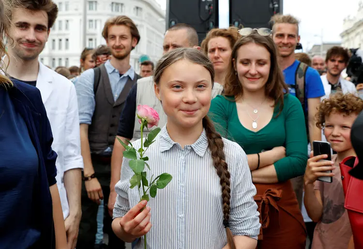 Greta Thunberg: Indicada ao Prêmio Nobel da Paz, ela já discursou eventos internacionais para pedir ações contra as mudanças climáticas (Leonhard Foeger/Reuters)