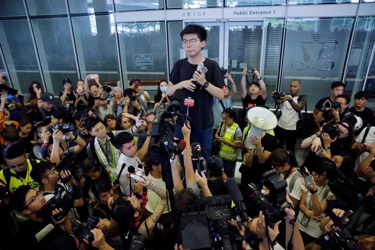 Hong Kong: Joshua Wong se tornou um dos líderes da "Revolução dos Guarda-Chuvas" em 2014 (Thomas Peter/Reuters)