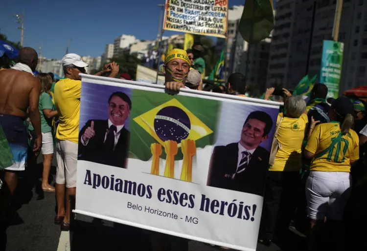Manifestação a favor do ministro Sergio Moro no Rio de Janeiro, dia 30/06/2019 (Pilar Olivares/Reuters)