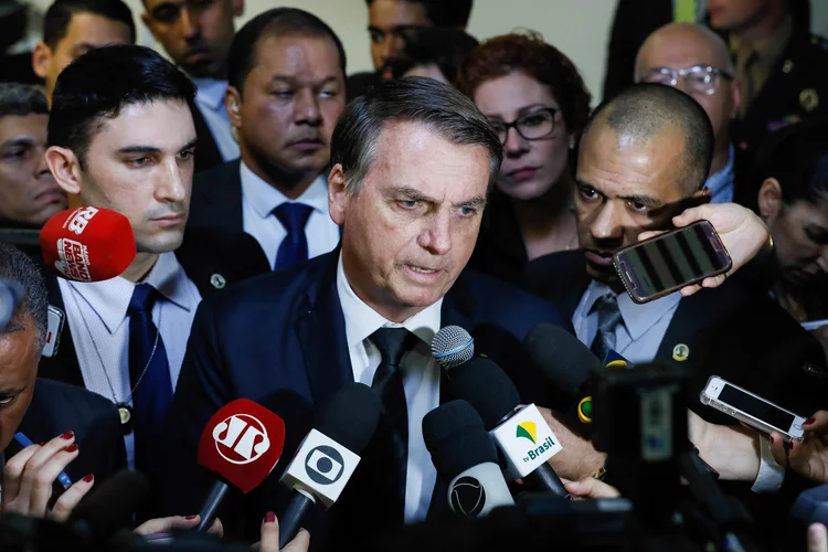 Jair Bolsonaro: presidente conversou com jornalistas após um evento no Palácio do Planalto (Isac Nóbrega/PR/Flickr)