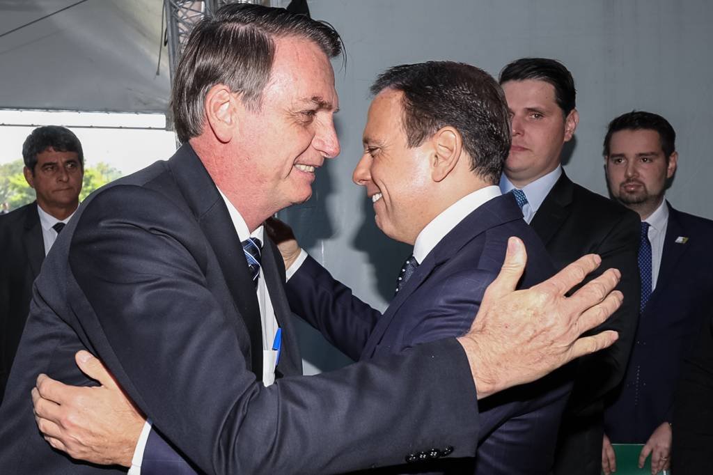 Jair Bolsonaro e João Doria: a preocupação do dia é com "ideologia de gênero" (Marcos Corrêa/PR/Flickr)