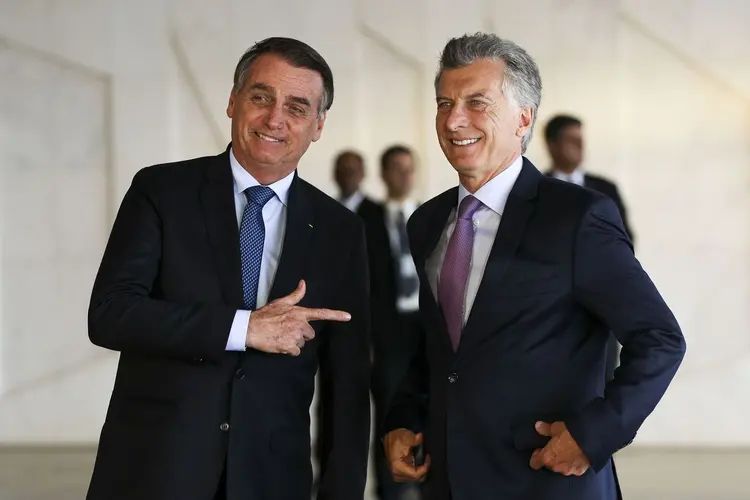 BOLSONARO E MACRI, EM BRASÍLIA: o governo brasileiro apoia a reeleição de Macri, e ambos concordam em pontos como ter um Mercosul mais enxuto / Marcelo Camargo/Agência Brasil (Marcelo Camargo)