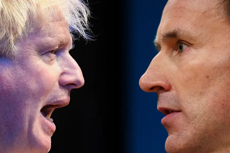 Boris Johnson e Jeremy Hunt: os finalistas na disputa pela sucessão de Theresa May (Equipa/Getty Images)
