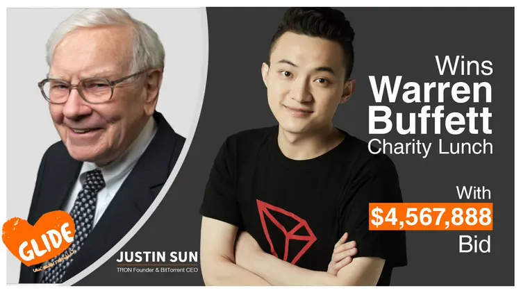 Justin Sun, criador de criptomoeda, anuncia que venceu leilão para almoçar com Buffett (Twitter/Reprodução)