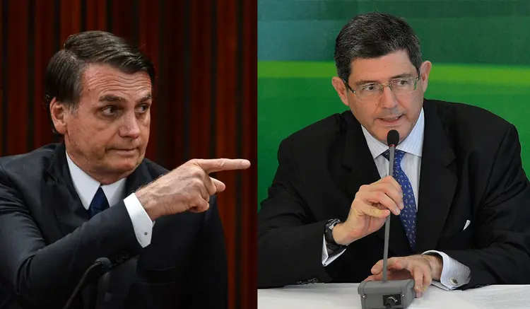 Bolsonaro e Levy: Presidente disse que já estava "por aqui" com o ministro (Valter Campanato/Agência Brasil/Wilson Dias/Agência Brasil/Exame)