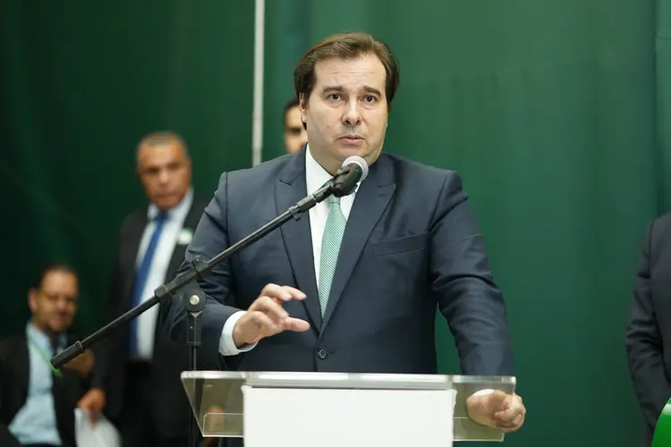 Rodrigo Maia: presidente da Câmara afirmou em evento que o texto da reforma tributária é "ótimo para o início de debate" e deve ser levado adiante (Pablo Valadares/Agência Câmara)