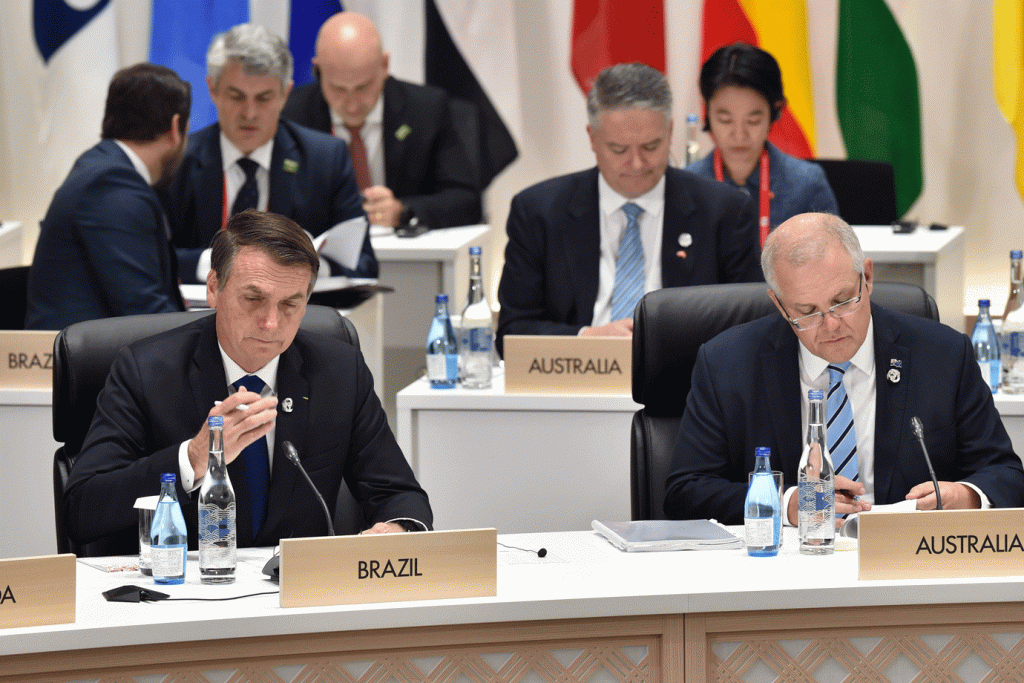Bolsonaro: presidente participou de reunião do G20, no Japão (Kazuhiro Nogi / Pool/Reuters)