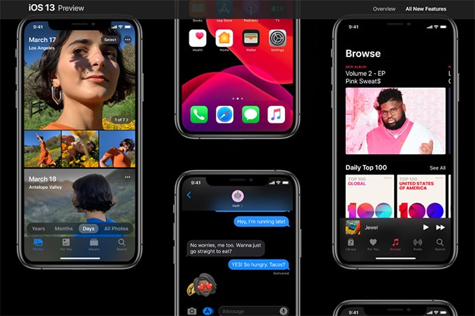 Apple apresenta modo noturno com o novo sistema (Apple/Divulgação)