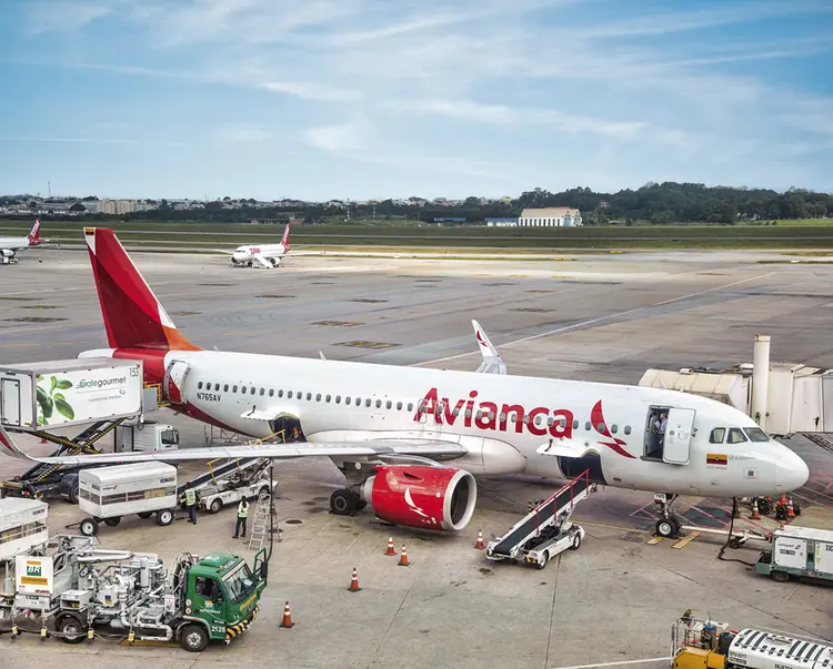 Aeronave da Avianca no aeroporto internacional de Guarulhos | Foto: Bruno Rocha/Fotoarena/Divulgação (Bruno Rocha/Fotoarena/Divulgação)