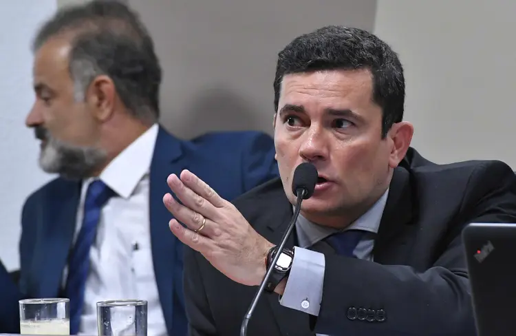 Sergio Moro: Ministro da Justiça diz desconhecer "qualquer investigação em andamento a respeito" do jornalista Glenn Greenwald (Geraldo Magela/Agência Senado)