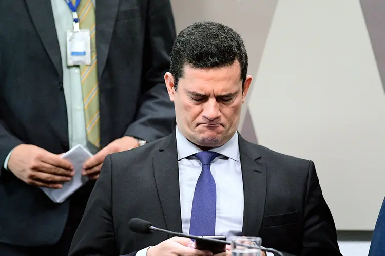 Sergio Moro: ministro da Justiça, que pediu destruição das mensagens, foi um dos alvos do grupo de hackers (Pedro França/Agência Senado)