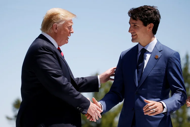 TRUMP E TRUDEAU EM ENCONTRO NO ANO PASSADO: Canadá não espera ser afetado por disputas americanas com o México / Leah Millis/Reuters