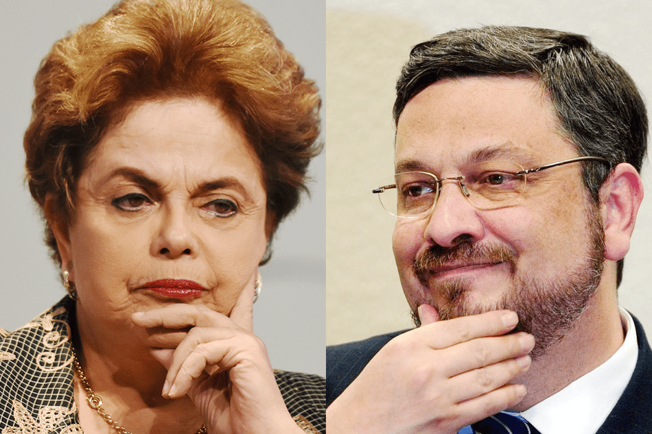 Rousseff e Palocci: em janeiro, delator, que fez parte dos governos do PT, se ofereceu para falar a respeito de políticos do MDB (Montagem/Exame)