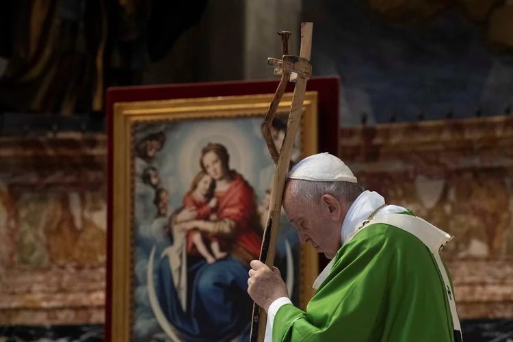 Papa Francisco: "Soube, com dor, da notícia do dramático naufrágio, ocorrido nos últimos dias nas águas do Mediterrâneo, no qual dezenas de migrantes - entre eles, mulheres e crianças - perderam a vida" (Vatican Media/­Handout via REUTERS ATTENTION EDITORS - THIS IMAGE WAS PROVIDED BY A THIRD PARTY/Reuters)