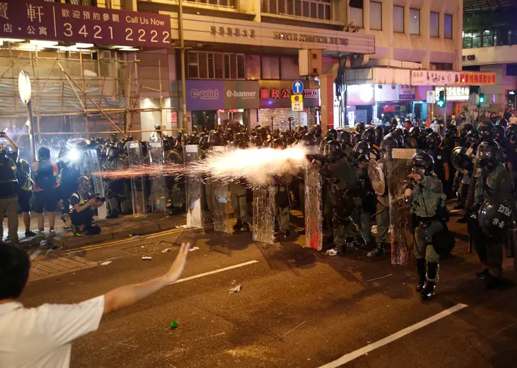 Hong Kong: manifestantes exigem a renúncia da chefe do Executivo de Hong Kong, Carrie Lam, e a retirada definitiva do projeto de lei de extradições (Edgar Su/Reuters)