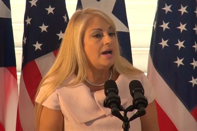 Wanda Vazquez: ministra da Justiça assumiria o governo de Porto Rico no lugar de antecessor que renunciou  (Courtesy WIPR NOTISEIS/Reuters)