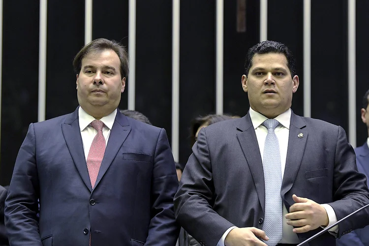 Rodrigo Maia e Davi Alcolumbre: líderes do Legislativo mostram resistência com propostas relacionadas à prisão em 2ª instância  (Pedro França/Agência Senado)