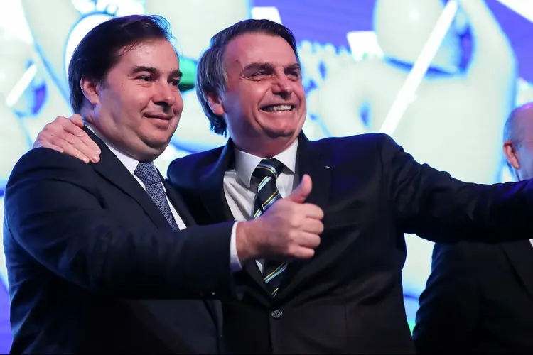 Maia e Bolsonaro: Falamos basicamente sobre Previdência. A votação do segundo turno e outras pautas da política", disse o presidente da República (Marcos Corrêa/PR/Reprodução)
