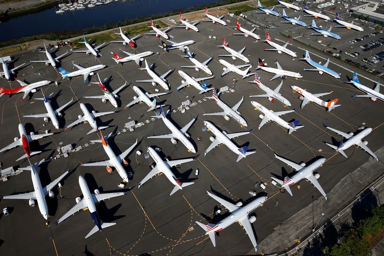 Boeing: no início do mês, a fabricante suspendeu temporariamente a fabricação do 737 Max (indsey Wasson/Reuters)
