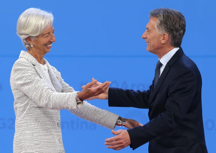 Christine Lagarde, diretora do FMI, e Mauricio Macri, presidente da Argentina. Foto: Daniel Jayo/Getty Images) (Daniel Jayo/Getty Images)