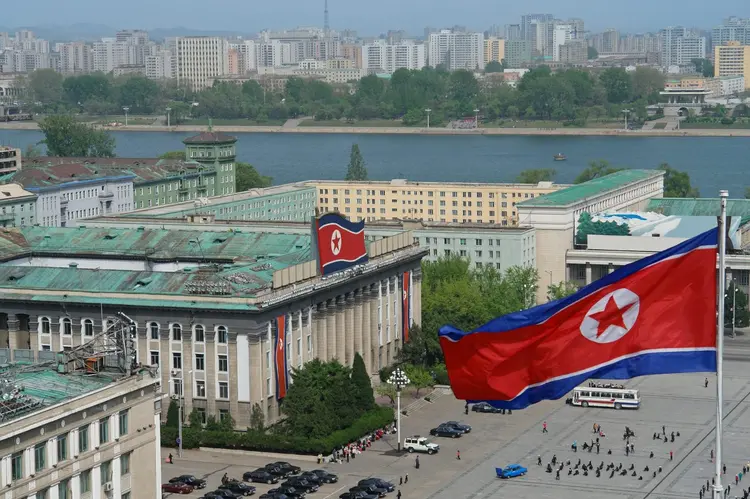 Coreia do Norte: Praça Kim Il Sung em Pyongyang. Foto: (narvikk/Bloomberg)