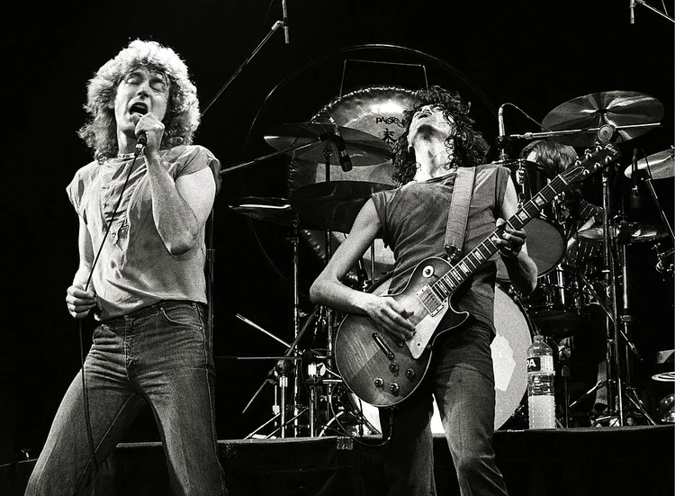 Jimmy Page, Robert Plant e John Bonham, do Led Zeppelin, em performance na Holanda (Rob Verhorst/Redferns/Getty Images)