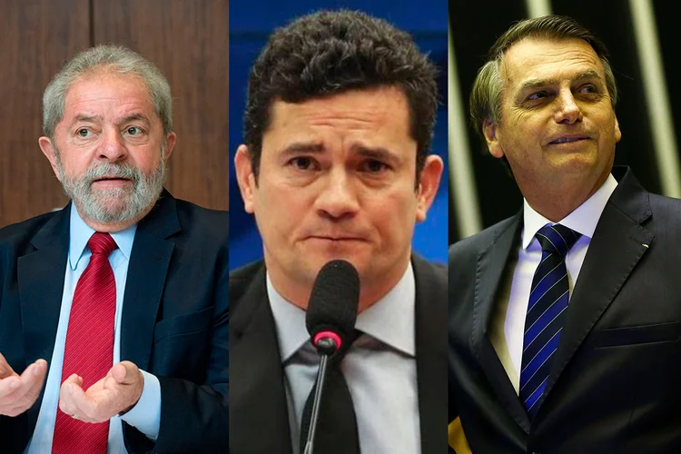 Lula, Moro e Bolsonaro (Reuters/ Agência Brasil/Flickr Presidência/Montagem/Exame)