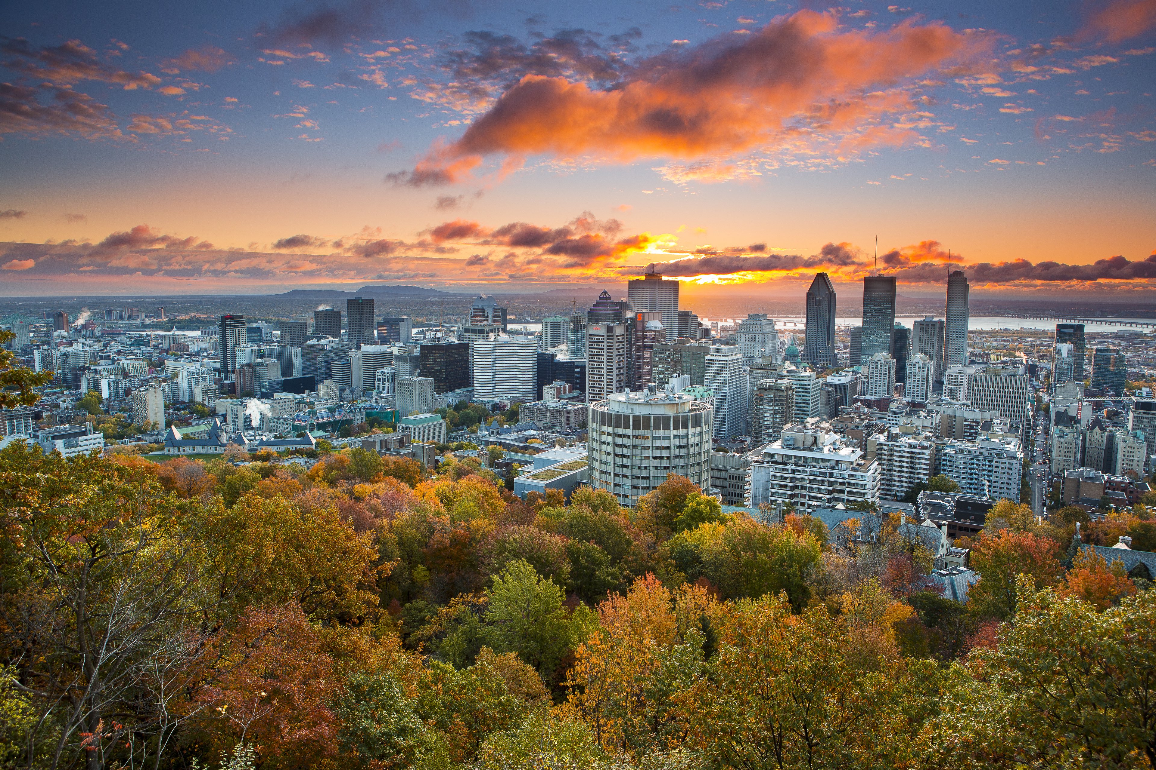 Imagem da cidade de Montreal, no Canadá, vista de cima