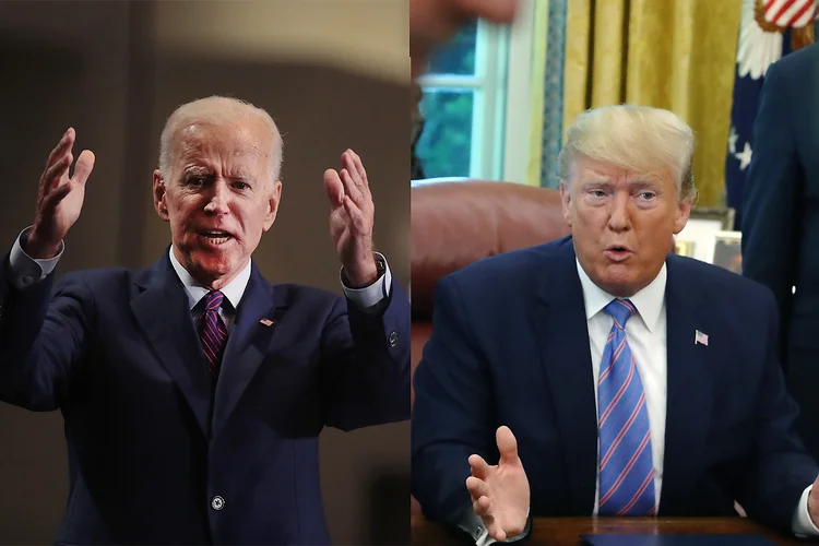 Biden e Trump: presidente dos EUA alfinetou candidato Democrata (Montagem/Exame)