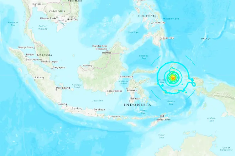 Terremoto: não há informações sobre feridos até o momento (USGS/Reprodução)