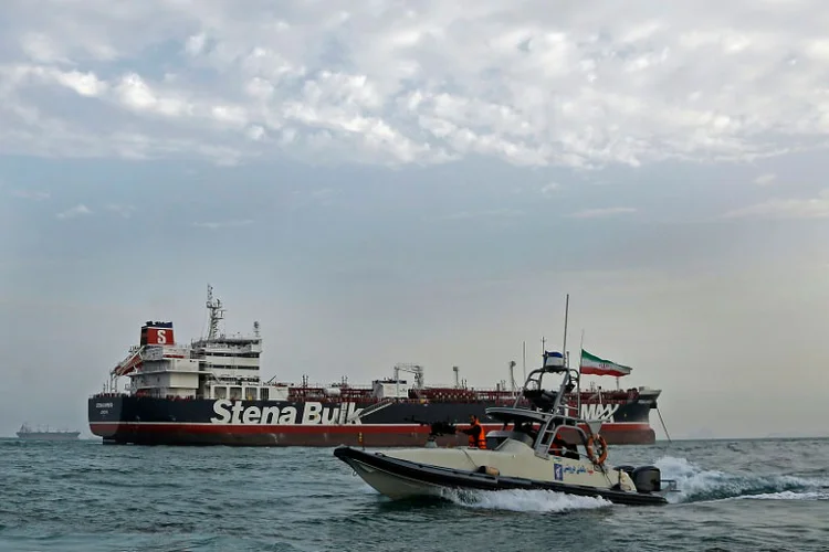 Stena Impero: captura do navio agravou a crise no Golfo Pérsico, para onde tanto os Estados Unidos quanto o Reino Unido propuseram enviar uma coalizão naval para escoltar as embarcações (Edouard GUIHAIRE/AFP)