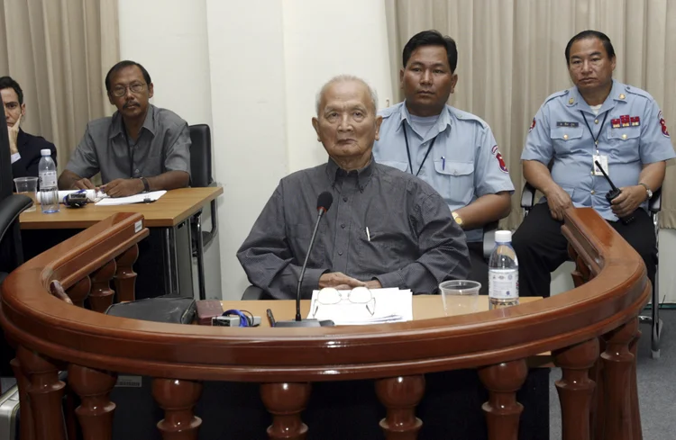 Nuon Chea, ideólogo do Khmer Vermelho, em 2008 (Chor Sokunthea/Reuters)