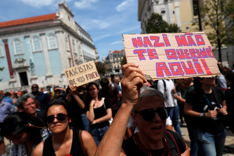 Protestos contra extrema-direita em Lisboa: Portugal é um dos quatro países na Europa que não tem  um partido de extrema-direita no Parlamento (Rafael Marchante/Reuters)