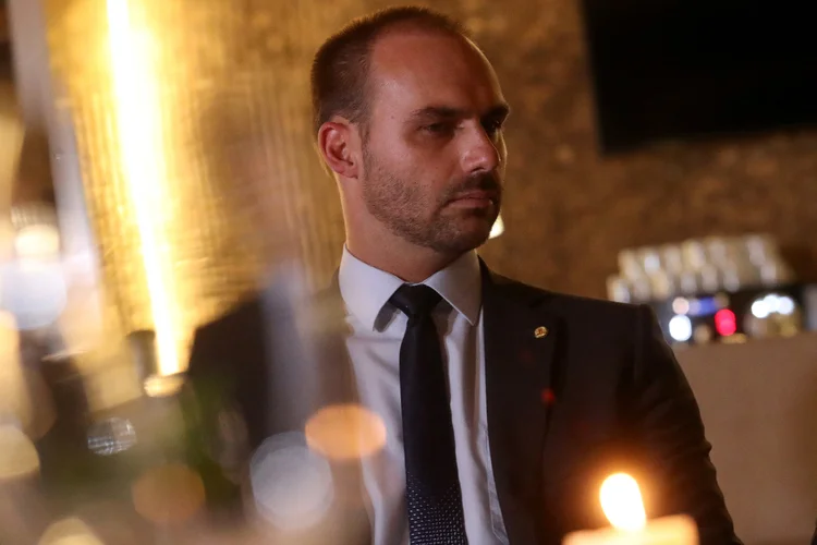 Eduardo Bolsonaro: levantamento mostra que 1/3 dos senadores querem boicotar indicação de Eduardo Bolsonaro à embaixada americana (Amanda Perobelli/Reuters)