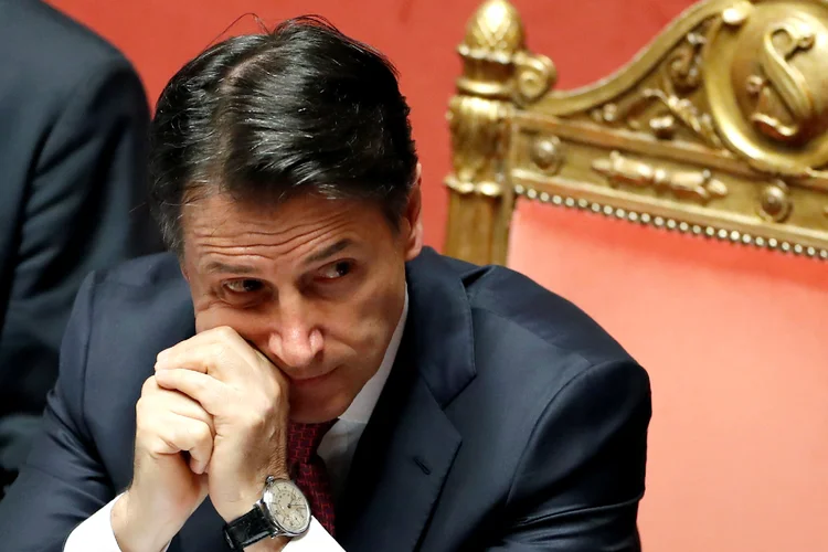 Giuseppe Conte: primeiro-ministro da Itália renuncia ao cargo após pressão de seu ministro do Interior, Matteo Salvini (Yara Nardi/Reuters)