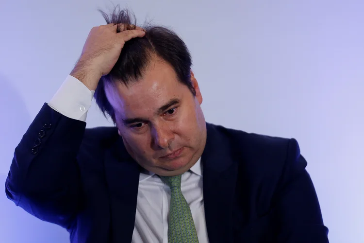 Maia: após a palestra, a imprensa pediu para Maia analisar mais a fundo as declarações de Janot. "Sei lá", divagou o deputado (Adriano Machado/Reuters)