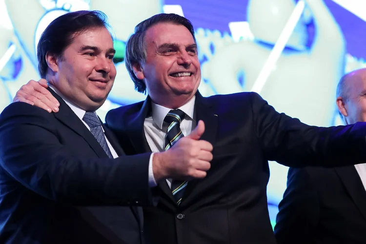  Presidente da Câmara dos Deputados, Rodrigo Maia, Presidente da República, Jair Bolsonaro. (Marcos Corrêa/PR/Flickr)