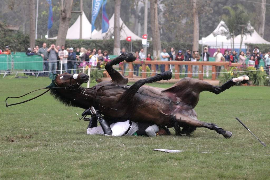 Susto no hipismo: brasileiro cai durante prova do Pan-Americano