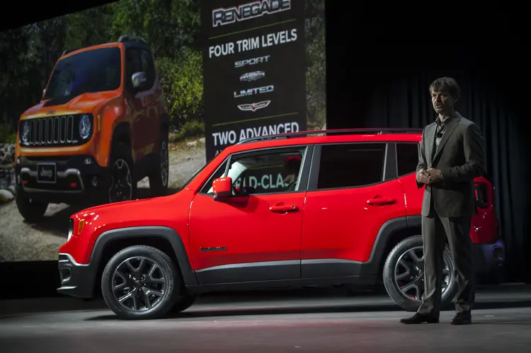 Mike Manley, presidente do grupo FCA, no lançamento do Jeep Renegade Trail Hawk: Jeep vai ajudar FCA a aumentar margem de lucro  (Eric Thayer/Getty Images)