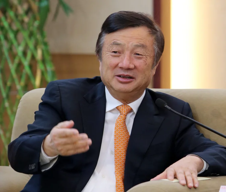 Ren Zhengfei, presidente e fundador da Huawei: chinesa tornou-se em 2019 a segunda maior fabricante de smartphones do mundo, e quer liderar a era do 5G (Mu Jialiang/VCG/Getty Images)