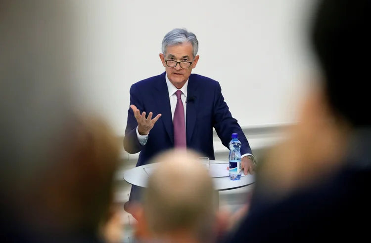 Jerome Powell, presidente do Fed: banco central dos EUA tem debates em andamento em cada frente (Arnd Wiegmann/Reuters)