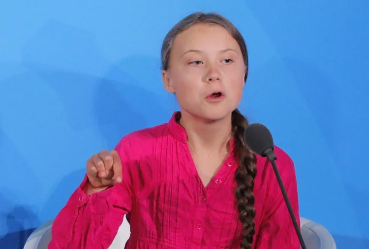 Greta Thunberg: jovem ativista está enfrentando e silenciando líderes globais sobre crise climática (Lucas Jackson/Reuters)