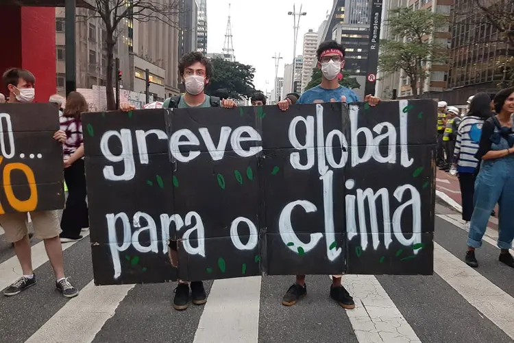 Manifestação na Avenida Paulista, em São Paulo (João Pedro Garcia/Exame)