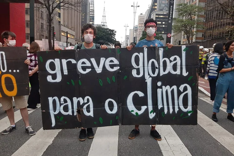 Clima: nesta sexta-feira, mais de um milhão de manifestantes em todo o mundo pediram ações urgentes contra o aquecimento global (João Pedro Garcia/Exame)