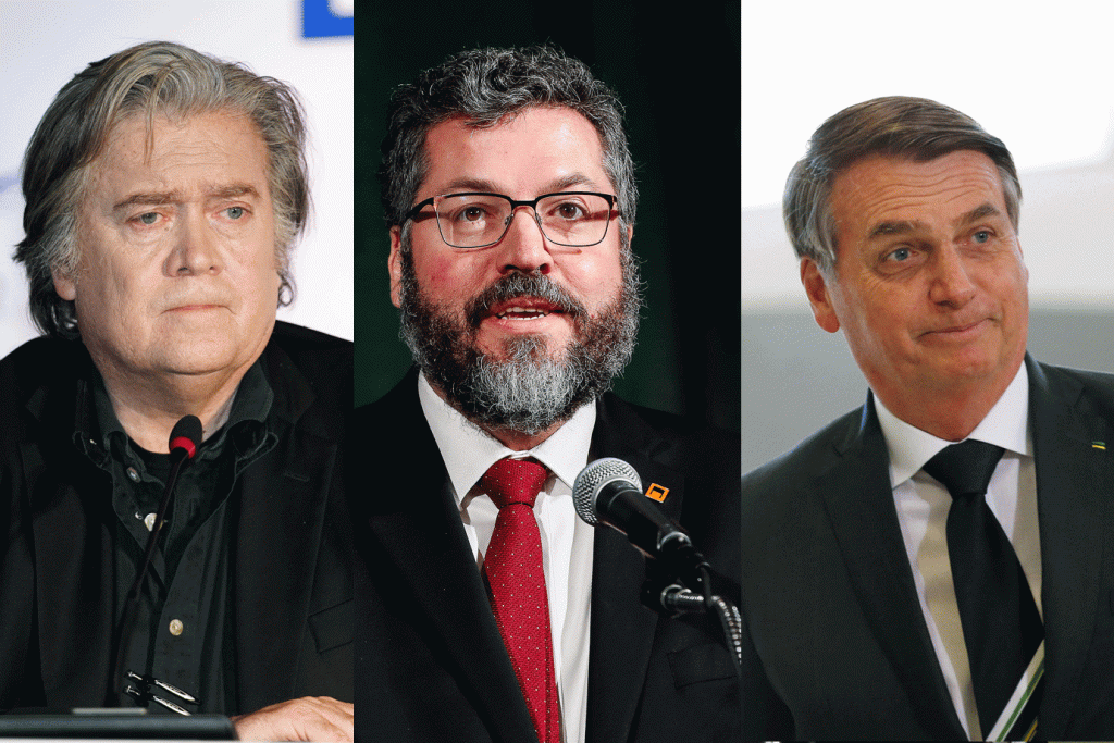 Araújo encontra Bannon fora da agenda e discute fala de Bolsonaro na ONU