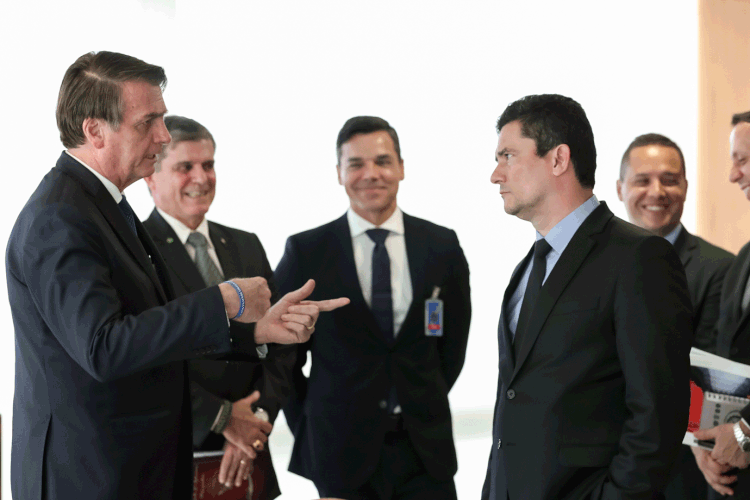 Bolsonaro e Moro: presidente e ministros tiveram desavenças nos últimos meses (Marcos Corrêa/PR/Flickr)