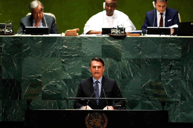 Bolsonaro em discurso na ONU (Lucas Jackson/Reuters)