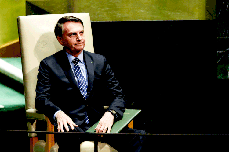 Bolsonaro: aliados elogiaram a postura do presidente, enquanto outras personalidades criticaram o tom combativo que adotou em seus 30 minutos de fala (Drew Angerer / Equipe/Getty Images)