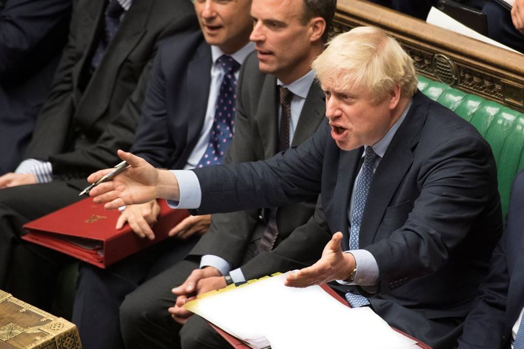 Boris Johnson no Parlamento britânico em audiência do Brexit (UK Parliament/Jessica Taylor/Reuters)